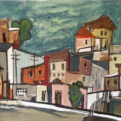 IMAGINED TOWN II
30"x42"
Mixed Media on paper